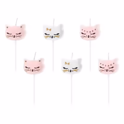 PartyDeco SCS-4, Bougies, Noir, Or, Rose, Blanc, 6 pièce(s)