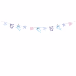 PartyDeco Guirlande Narval, mélange, 1m, Guirlande, Multicolore, Anniversaire, 1 m, Garçon/Fille, Enfant