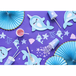 PartyDeco Guirlande Narval, mélange, 1m