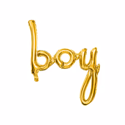PartyDeco Folienballon Boy, Ballon-jouet, Feuille, Or, Soirée à thème, lettre, Anglais