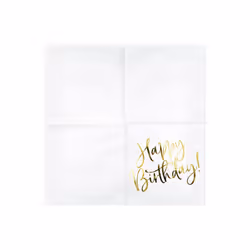 PartyDeco SP33-79-008-019 serviette et serviette de table en papier Or, Blanc 20 pièce(s)