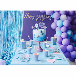 PartyDeco Rideau de fête, bleu, 90x250cm