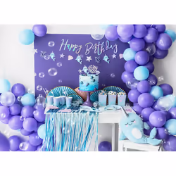 PartyDeco Rideau de fête, bleu, 90x250cm