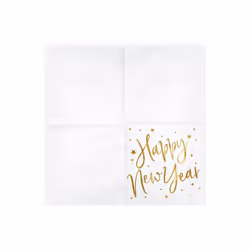 PartyDeco SP33-81-008-019ME serviette et serviette de table en papier Or, Blanc 20 pièce(s)