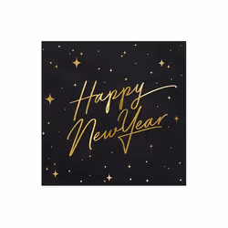 PartyDeco SP33-82-010-019ME, Noir, Or, Papier, Image, 165 mm, 165 mm, 22 pièce(s)