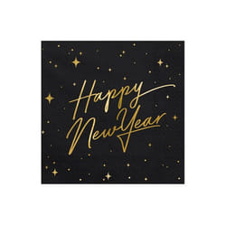 PartyDeco SP33-82-010-019ME serviette et serviette de table en papier Noir, Or 22 pièce(s)