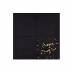 PartyDeco SP33-82-010-019ME serviette et serviette de table en papier Noir, Or 22 pièce(s)