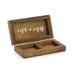 PartyDeco Ring Box Hochzeit Bois
