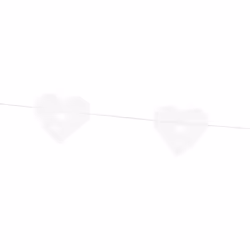 PartyDeco GL23-008-KARTON, Guirlande, Papier, Blanc, 1,8 m, 50 pièce(s)