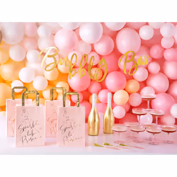 PartyDeco Sacs cadeaux Prosecco, rose, 18x26x10cm
