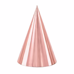 6 Chapeaux de fête en carton rose gold 16 cm - Rose