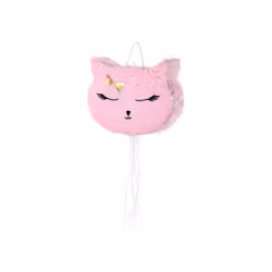 PartyDeco Piñata - Chaton, 35x27x9cm, Pinata standard, Femelle, Noir, Or, Rose, 350 mm, 90 mm, 270 mm