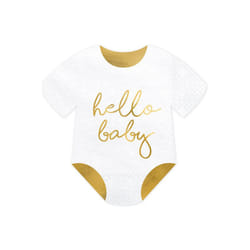 PartyDeco SPK13-008-019-KARTON serviette et serviette de table en papier Or, Blanc 20 pièce(s)