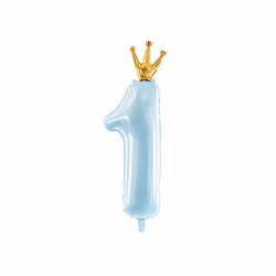 PartyDeco FB87M-011-KARTON, Ballon-jouet, Feuille, Bleu, Or, Soirée à thème, Numéro, 300 mm