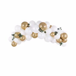 PartyDeco GBN6, Ballon-jouet, Latex, Or, Blanc, Ovale, 2000 mm, 60 pièce(s)