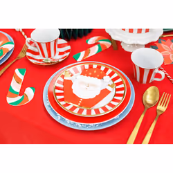 PartyDeco Serviettes de table Père Noël, mixtes, 16x15cm