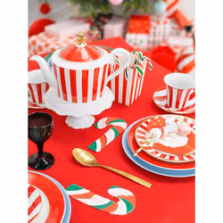 PartyDeco Serviettes de table Père Noël, mixtes, 16x15cm