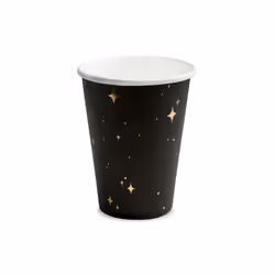 PartyDeco KPP27-010-EU1, 260 ml, Papier, Noir, Or, 80 mm, 80 mm, 120 mm