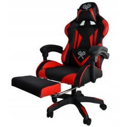 Gamer Fauteuil de bureau siège gaming dossier inclinable avec repose-pieds Rouge
