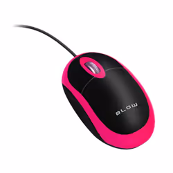 BLOW MP-20, Ambidextre, Optique, USB Type-A, 1000 DPI, Noir, Rose
