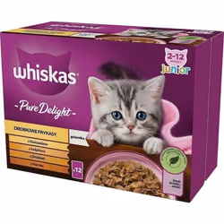 Nourriture humide pour chaton WHISKAS Junior Pure Delight - Ragoût de volaille en gelée - 12 x 85 g