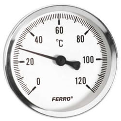 Ferro - Novaservis Matériel de plomberie - Thermomètre 63 mm, 1/2', axial T63120A