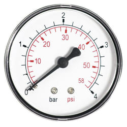 Ferro - 60mm 4 bar Manomètre Eau 1/4' Côté/Arrière Entrée