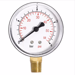 Manomètre de qualité supérieure de 63 mm de diamètre. Boîtier robuste en acier peint en noir avec connecteur et éléments inte ...