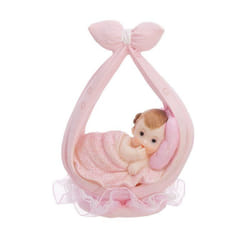 Figurine petite fille dans une écharpe rose 11 cm - Rose