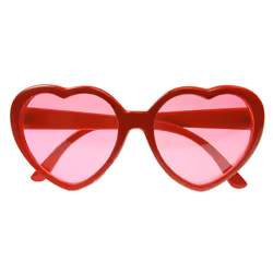 PartyDeco Lunettes Cœurs, rouges