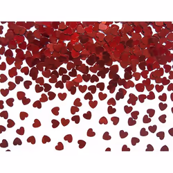 PartyDeco KONS14, Canon à confettis, Rouge, 1 couleurs, Cœur, Soirée à thème, 5 mm