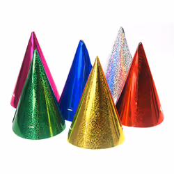 PartyDeco Chapeaux de fête holographiques Assortiment 16cm