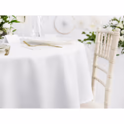 PartyDeco OBRO2-KARTON, Rond, Blanc, Tissu, Nappe de table, Intérieure, Mariage