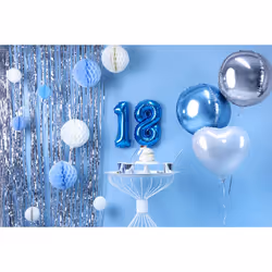 PartyDeco Rideau de fête, argenté, 90 x 250cm