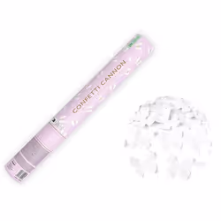 CANON À CONFETTIS PAPILLON BLANC 40CM