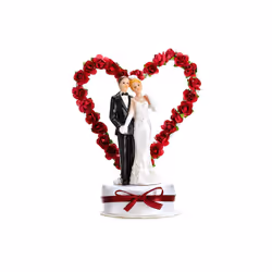 PartyDeco Kuchen-Topper Brautpaar Herz, Gateau, Multicolore, Adulte, Unisexe, Mariage, 1 pièce(s)