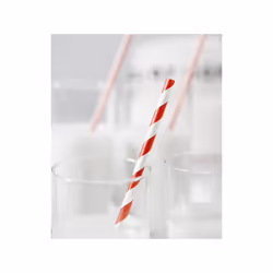 PartyDeco SPP1-007 paille jetable 10 pièce(s) Rouge, Blanc