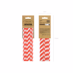 PartyDeco SPP1-007 paille jetable 10 pièce(s) Rouge, Blanc - Vue supplémentaire 8