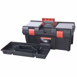 Meister Werkzeuge Coffre a outils 525 x 256 x 246mm, Noir, Rouge, Polypropylène (PP), 525 mm, 246 mm, 256 mm