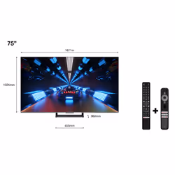 TCL C73 Series C735, 190,5 cm (75"), 3840 x 2160 pixels, QLED, Smart TV, Wifi, Noir