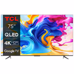 TCL C64 Series 75C649, 190,5 cm (75"), 3840 x 2160 pixels, QLED, Smart TV, Wifi, Titane