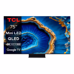 TCL C80 C803 QD-Mini LED 4K, 190,5 cm (75"), 3840 x 2160 pixels, QLED, Smart TV, Wifi, Titane