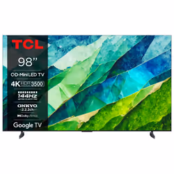 TCL C855 Series 98C855, 2,49 m (98"), 3848 x 2160 pixels, LED, Smart TV, Wifi, Noir