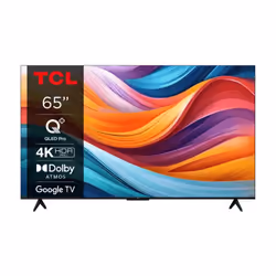 TCL T7B 4K QLED avec Google TV et Game Master 3.0, 165,1 cm (65"), 3840 x 2160 pixels, QLED Pro, Smart TV, Wifi, Titane
