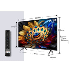 TCL C65 Series 43C655 TV 43" 4K Ultra HD Smart TV Wifi Titane 450 cd/m²