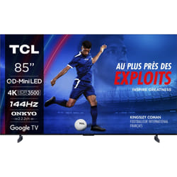 TCL 85" TV QD-Mini LED C89B 4K 144Hz avec Google TV et Game Master Pro 3.0