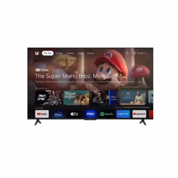 Téléviseur LED 58 4K UHD avec design sans bord compatibilité HDR Dolby Audio Google TV 3 ports HDMI et 1 port USB.