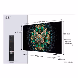 TCL 98C69K TV 2,49 m (98") 4K Ultra HD Smart TV Wifi Métallique