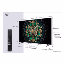TCL 75C69K TV 190,5 cm (75") 4K Ultra HD Smart TV Wifi Métallique