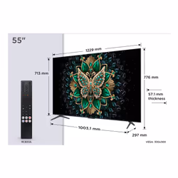 TCL 55C69K TV 139,7 cm (55") 4K Ultra HD Smart TV Wifi Métallique